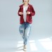 autumn burgundy casual cotton coats chunky oversize hooded long sleeve short cardigans outwear